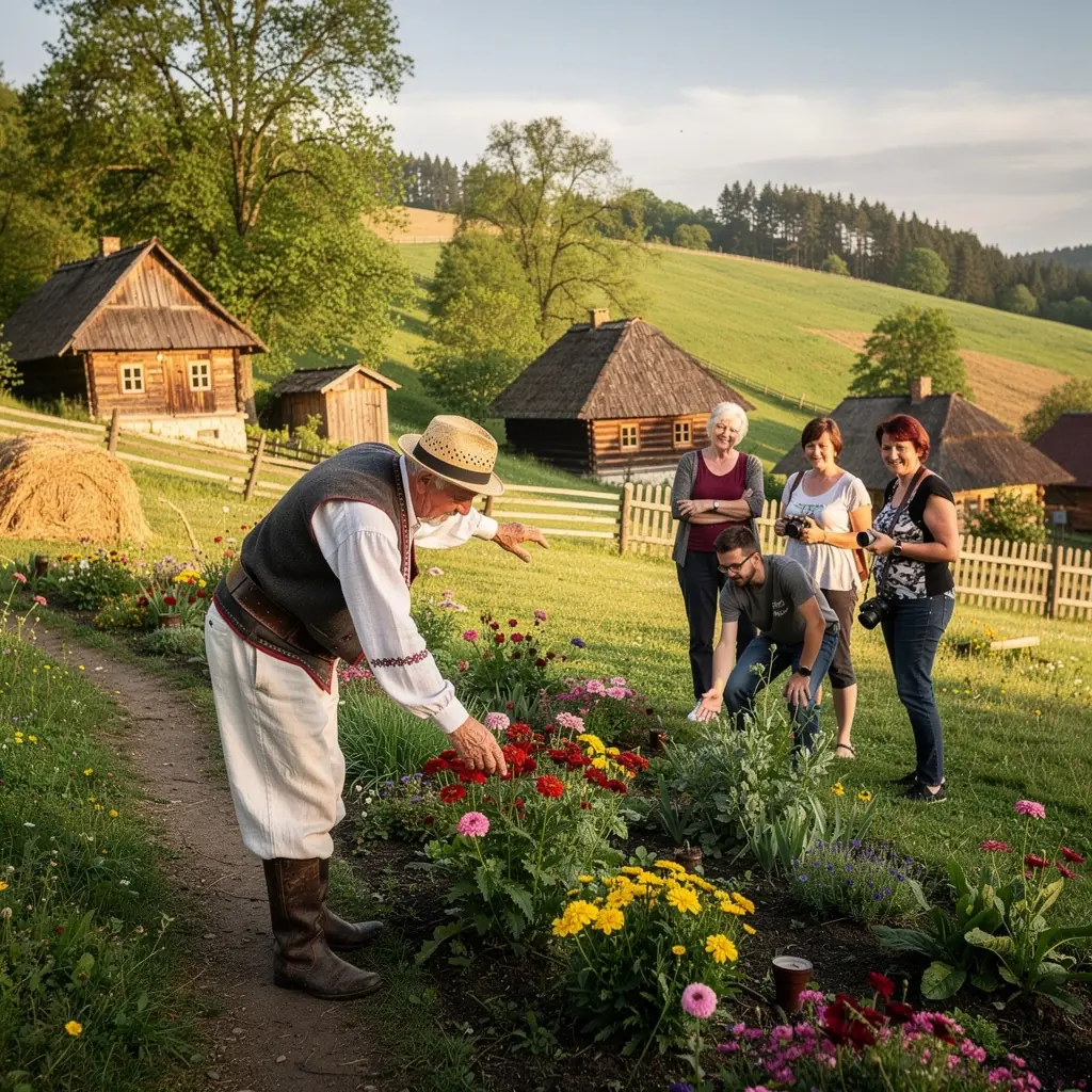 Peisaj pitoresc al munților Carpați cu un drum serpuitor.